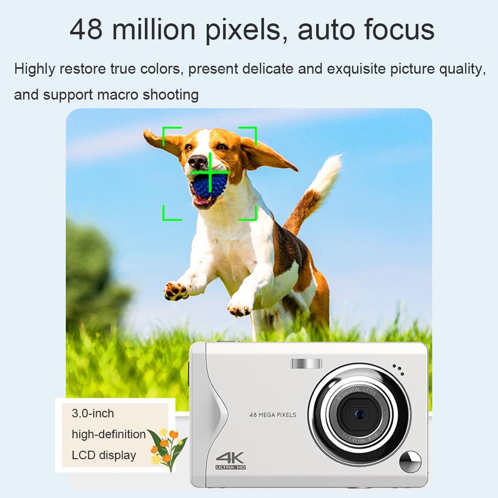 3.0-inch Autofocus 4k Hd Digital Camera with Hd Screen - Black
