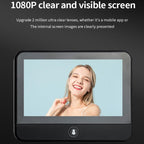 1080P Wifi Smart Cat Eye Video Doorbell With 4.3 Ips Lcd Screen And Infrared Night Vision Black