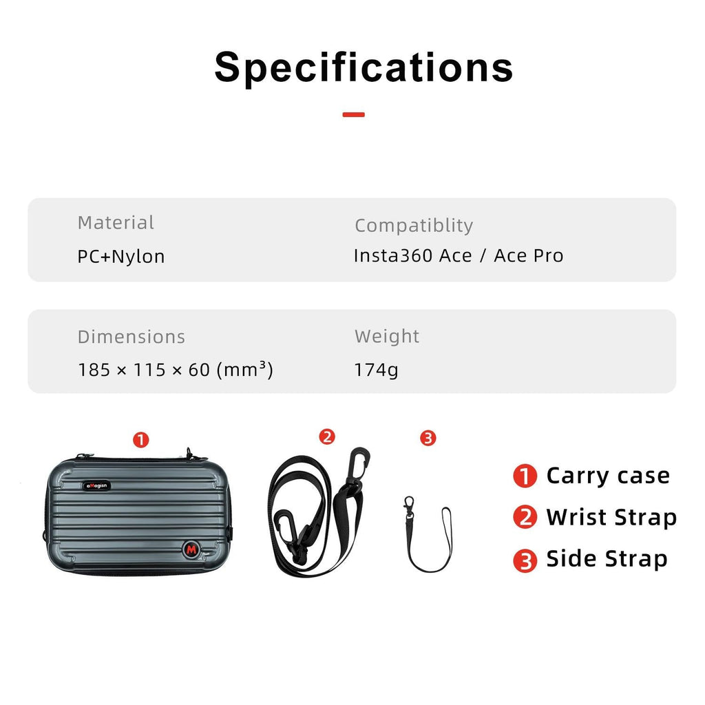 18.5 x 11.5 x 6cm Small Organizer Bag for Sports Camera Accessories - Deep Gray