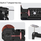 Wooden Handle Alloy Rabbit Cage For Sony Zv-E10 Camera - Black