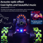 Remote Control Water Bomb Car - Four-wheel Battle Blooming Tire Spray - Blue