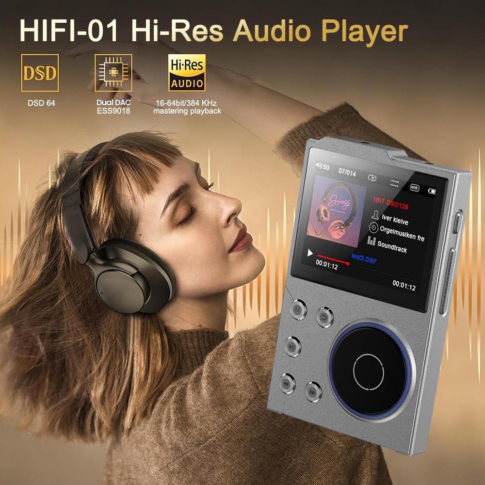 2.4 Inch Hifi Bluetooth Music Player Dsd256 Mastering Sound Quality 16Gb+16Gb Memory - Gray - 16Gb+8Gb