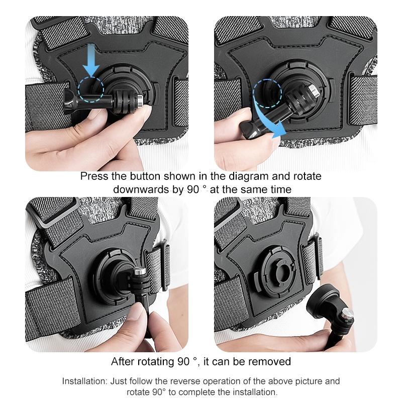 Adjustable Chest Strap with Mount and Screw - 7 In 1 Phone Clamp