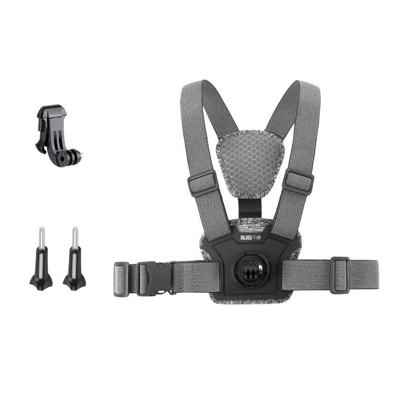 Adjustable Chest Strap with Mount and Screw - 7 In 1 Phone Clamp