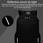 Waterproof Double Shoulder Backpack With Usb Black - 19 Inch