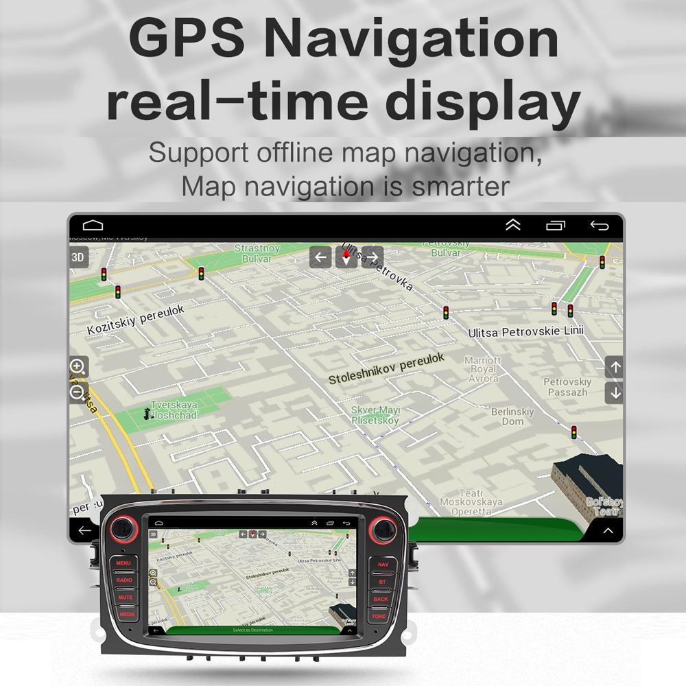 7 Inch Android Navigation Radio For Ford Focus - Bluetooth Rds 1 + 32G - Black 2 + 32G