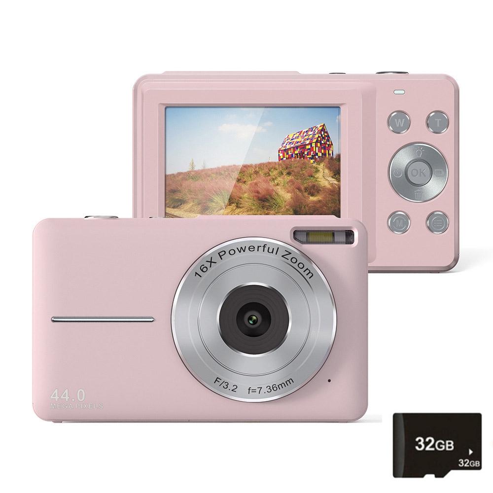 Mini Children Photography Camera - 2.4-inch Hd 16x Zoom - Black+32G