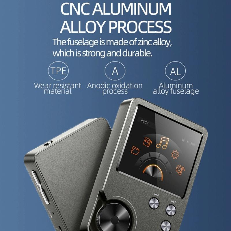 Lossless Dsd256 Music Player Silver Gray - With 64Gb Tf Card
