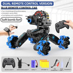 Remote Control Car - Dual Control Soft Bomb - Four-wheel Battle Blooming Tire Spray - Blue