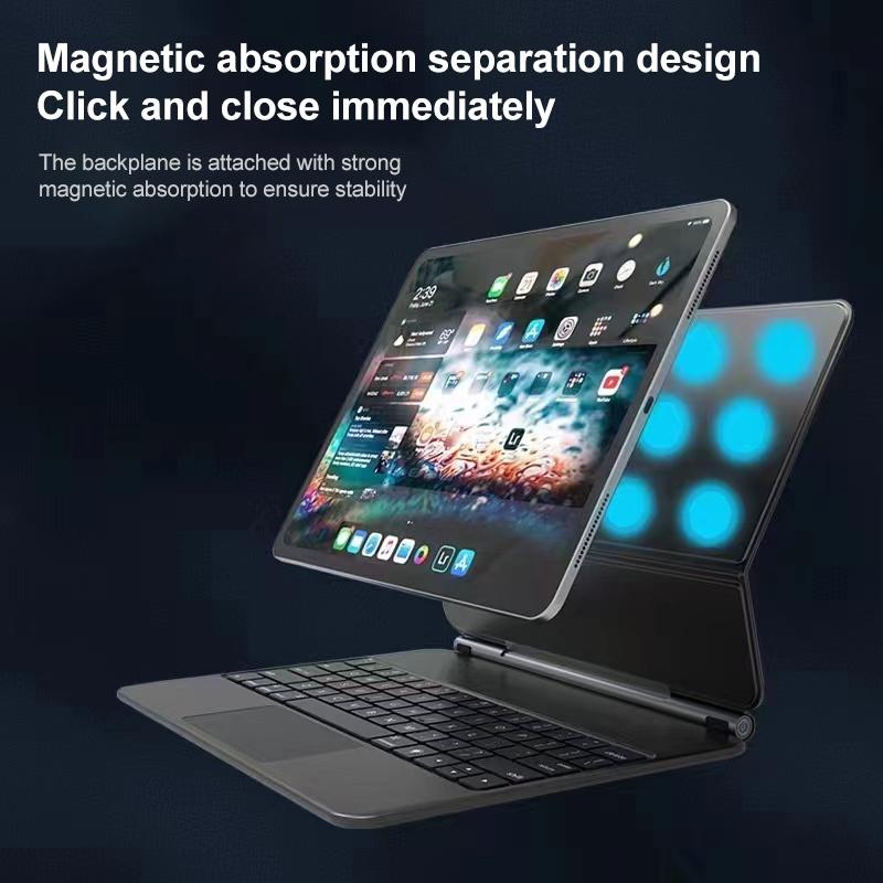 Bluetooth Keyboard Leather Case With Touch Pad - Bp129 - Black