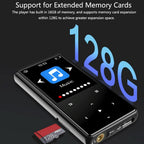 16Gb Portable Bluetooth Mp3 / Mp4 Music Player Black - 32Gb