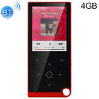 2.4 Inch Touch Mp4 / Mp3 Player 4Gb Memory Bluetooth E Book Alarm Timer - Red