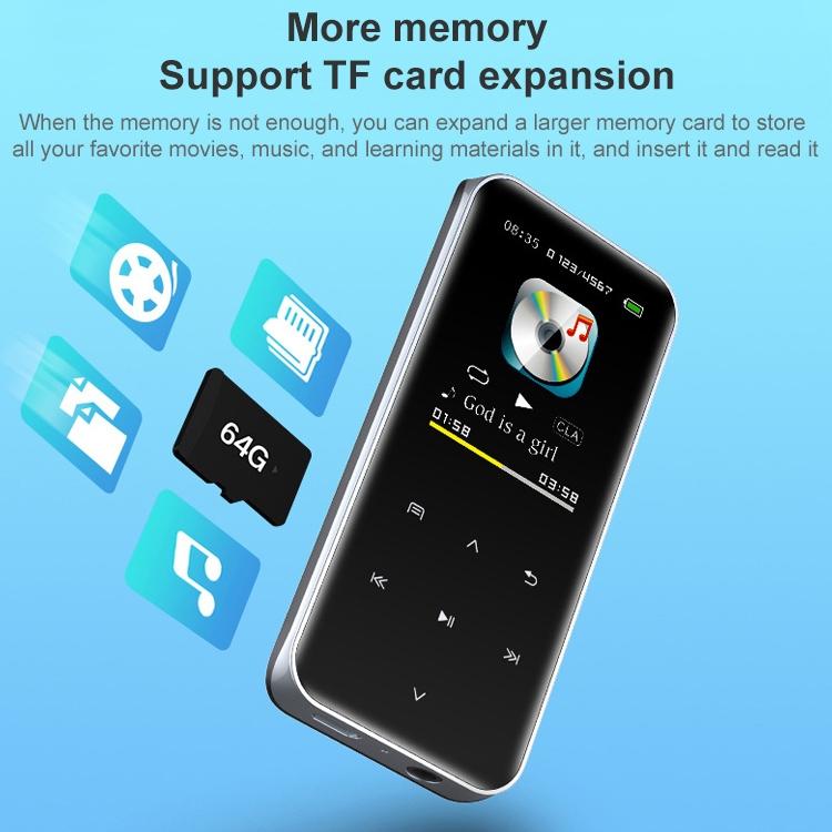 Portable Bluetooth Mp3 Player With Touch Screen 32Gb Memory Black