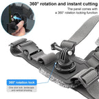 Adjustable Chest Strap with Mount and Screw - 6 In 1 360 Phone Clamp