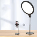 Large Desktop Beauty Fill Light Bracket for Live Broadcast and Photography - 14.2 Inch & 36cm - Black