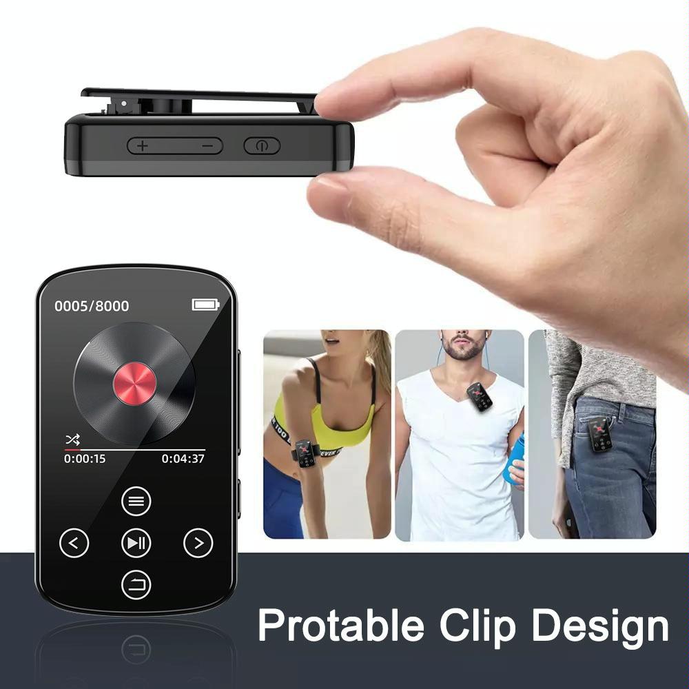 Touch Screen Mp3 Bluetooth Music Player 128Gb Memory Hifi Sports Clip - 128Gb