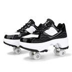 Retractable Dual-purpose Roller Skates - Size 33 Deformable Four-wheel - Df09 White - 39