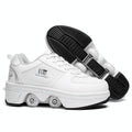 Versatile Double Row Rune Roller Skates - Size 40 - Low-Top Without Light (White)