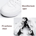 Versatile Double Row Rune Roller Skates - Size 41 - Low-Top Without Light (White)