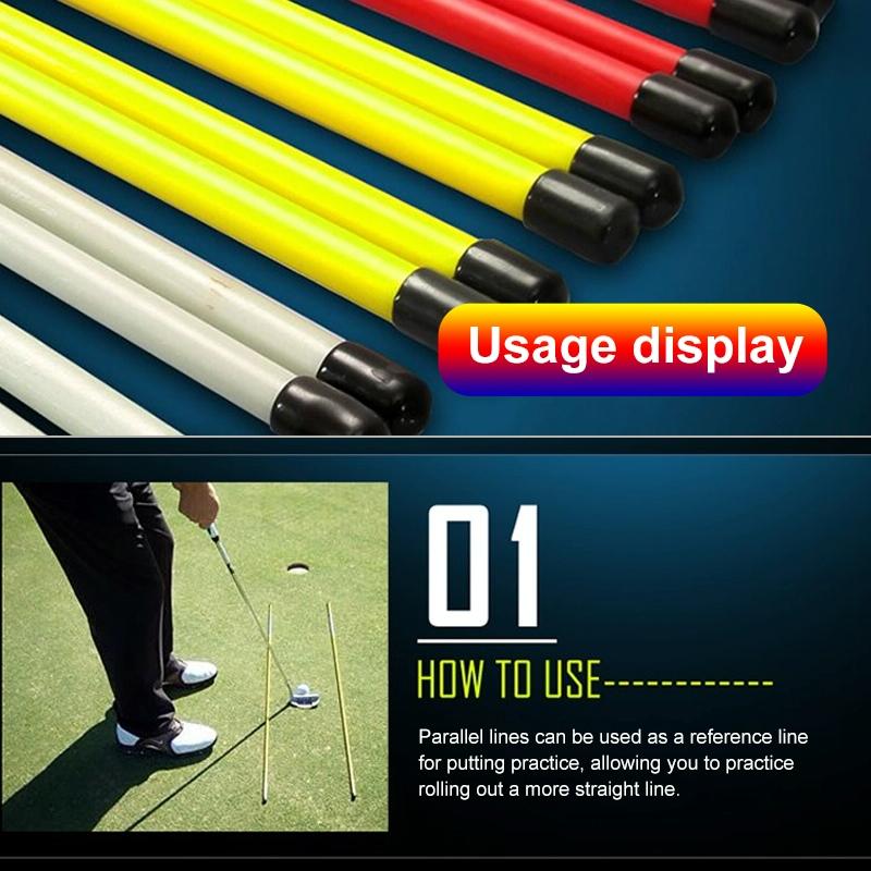 2-pack Golf Alignment Sticks for Accurate Ball Direction - Red Fiberglass - Red No Package