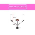 Portable Double Arm Fill Light with Phone Clip - Adjustable Brightness Black