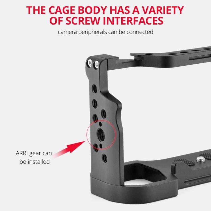 Video Camera Cage Stabilizer - Black for Sony Alpha 7C