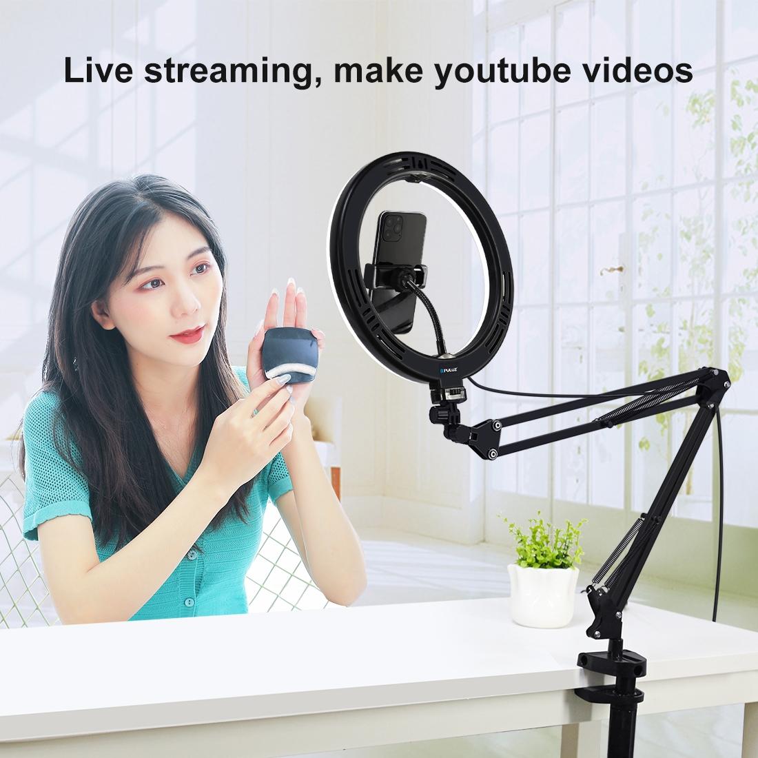 10.2 Ring Light with Usb 3 Modes Dual Colour Phone Clamp