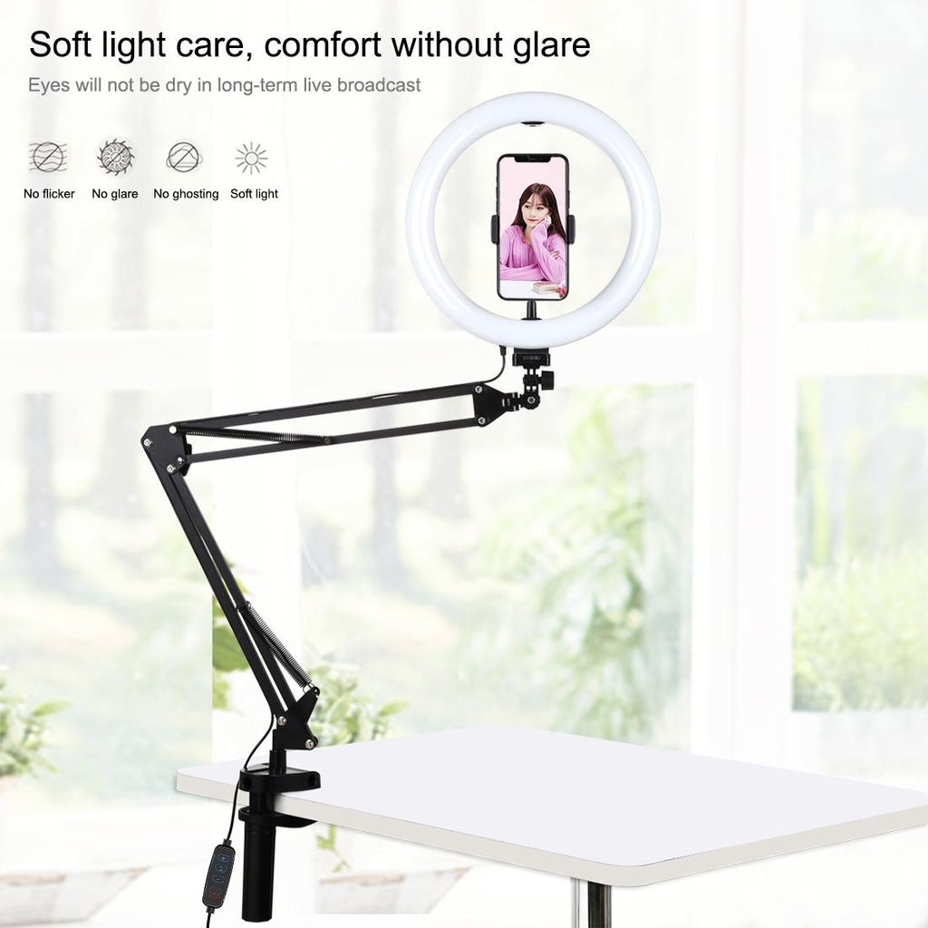 10.2 Ring Light with Usb 3 Modes Dual Colour Phone Clamp