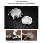 Waterproof Luminous Mechanical Watch for Men - 8750 - Silver Black