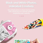 720P Hd Reversible Mini Digital Camera For Children - Cartoon Print - Green