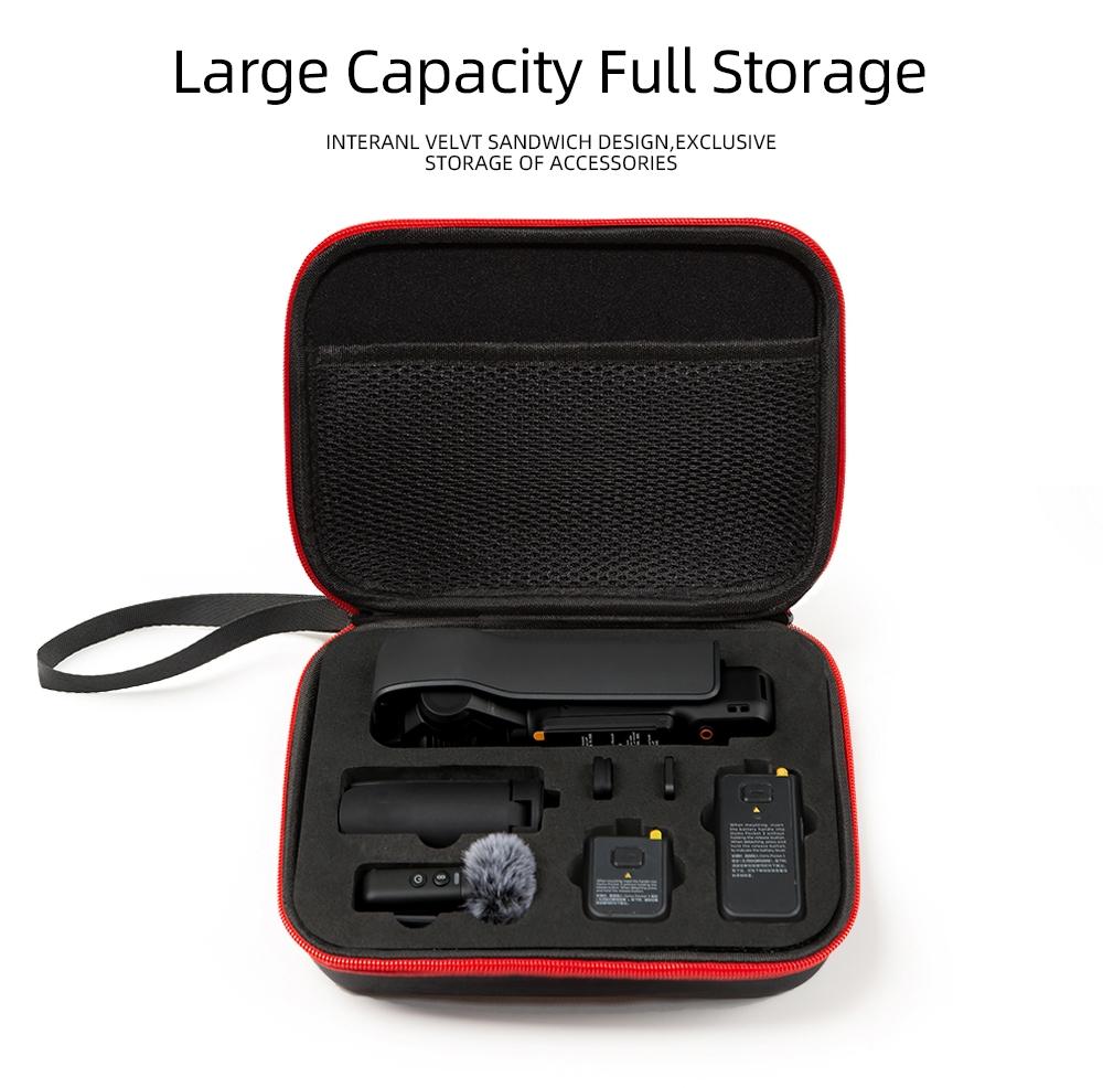 Dji Pocket 3 Camera Handbag - Storage Bag - Black Shell Red Inner