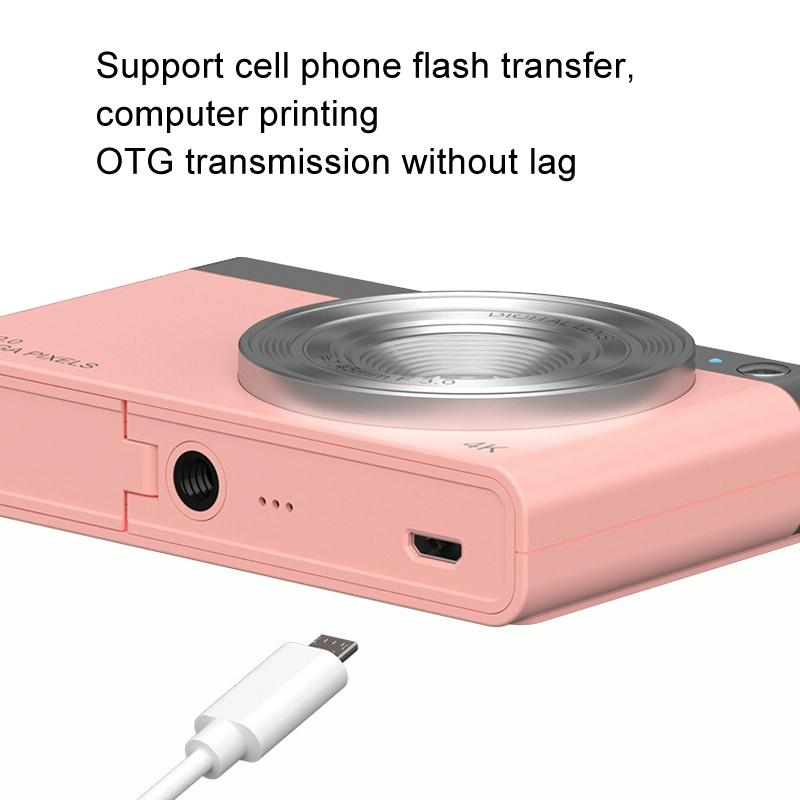 Retro Vlog Self-Shooting Camera - 50Mp Hd 4K Video - Pink