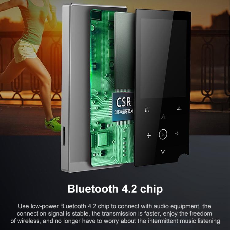 2.4 Inch Touch Mp4 / Mp3 Player 4Gb Memory E Book / Alarm / Timer No Bluetooth - Blue
