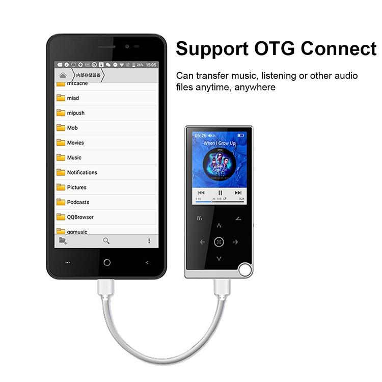 2.4 Inch Touch Mp4 / Mp3 Player 4Gb Memory E Book / Alarm / Timer No Bluetooth - Blue