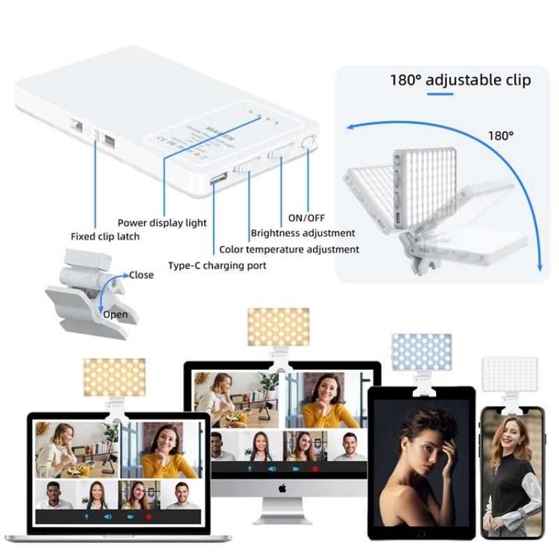 Portable Led Fill Light for Phone Laptop and Video Conferencing - Pink
