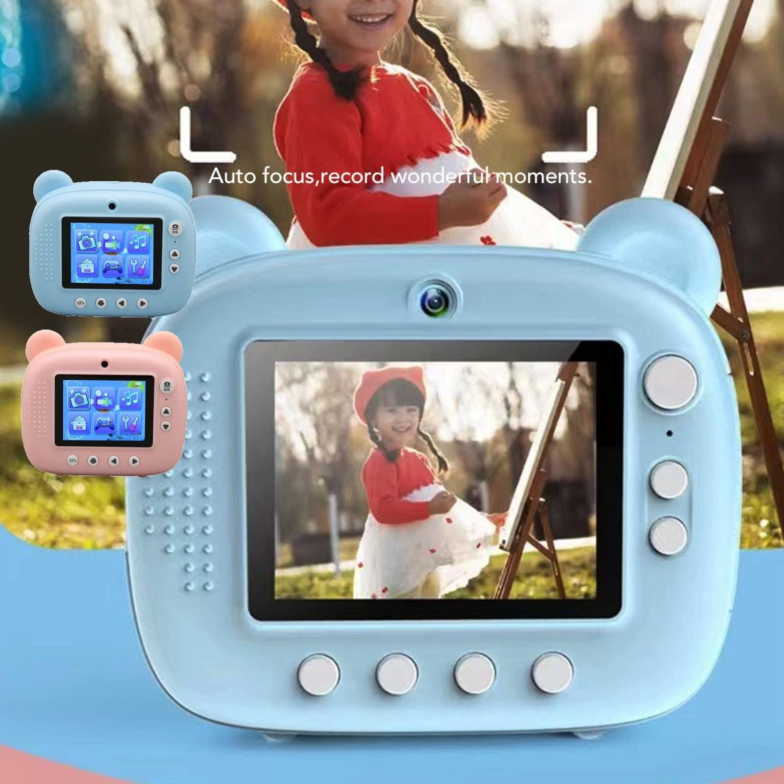 Instant Print Camera for Kids with Dual Lens and 2.4-inch Screen - Blue
