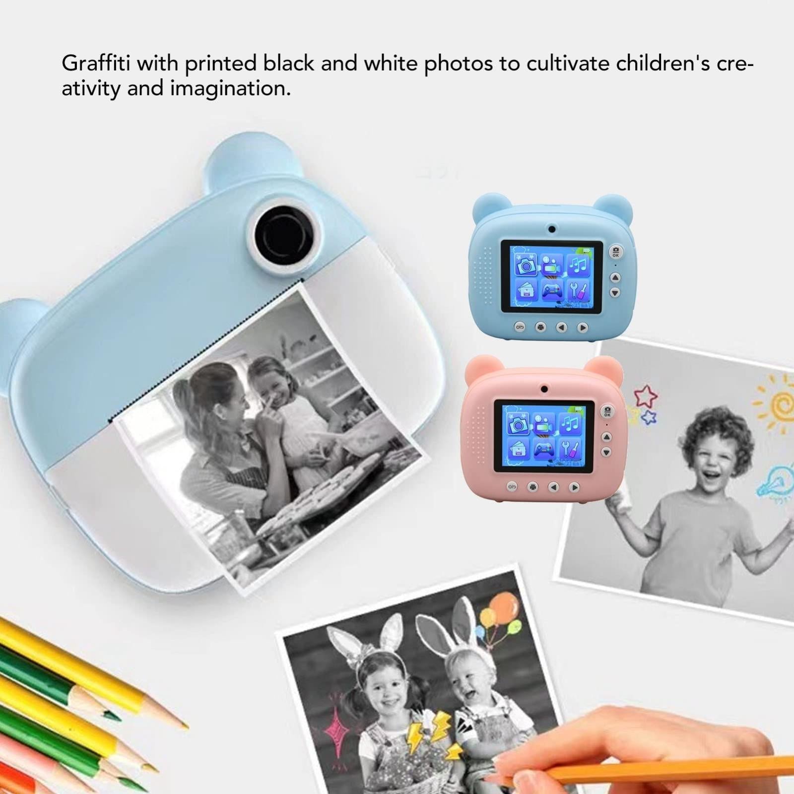 Instant Print Camera for Kids with Dual Lens and 2.4-inch Screen - Blue