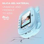 Instant Print Camera for Kids with Dual Lens and 2.4-inch Screen - Blue
