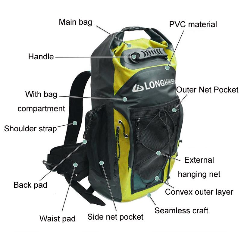 Outdoor Diving Fin Backpack Drifting Swimming Fishing Ski Bag - Blue