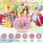 180-degree Flip-screen Cartoon Digital Camera with Stand 2.4-inch 1080p Hd - Dark Green