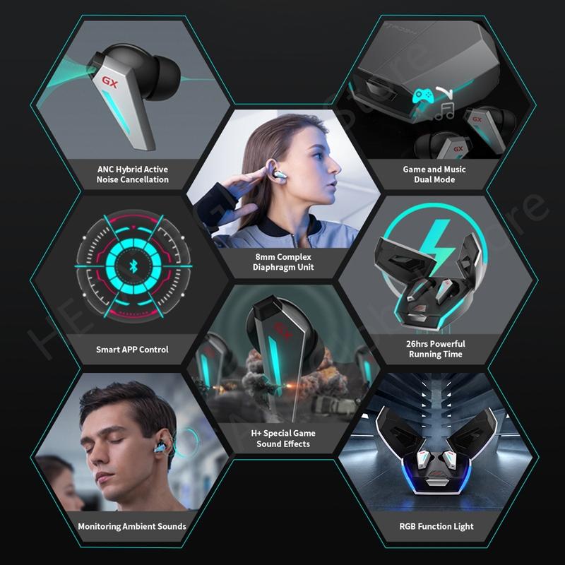 Wireless Waterproof Bluetooth Gaming Earbuds - Dustproof - Pearl White