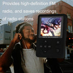Lossless Mp4 Player With Synchronized Lyrics Cross Button Style - Black