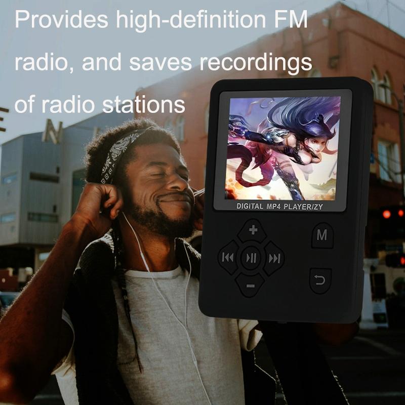 Lossless Mp4 Player With Synchronized Lyrics Cross Button Style - Black