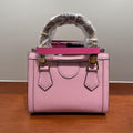 Versatile Bacchus Shoulder Bag in First Layer Cowhide - Cherry Blossom Pink