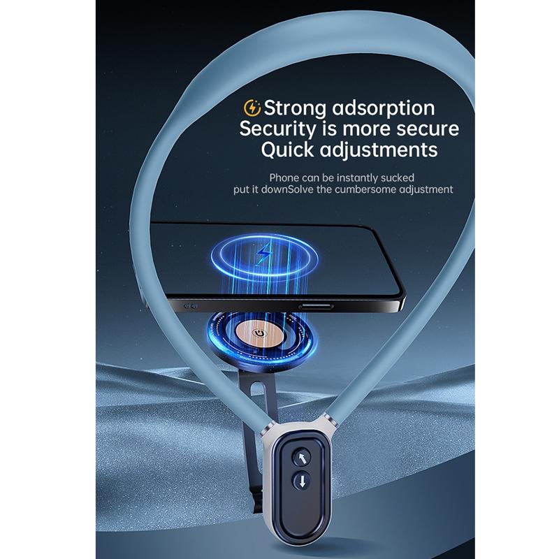 Versatile Magnetic Neck Holder for Phones and Action Cameras - Glacier Blue