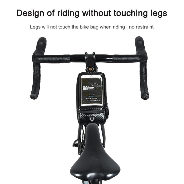 Waterproof Bike Handlebar Bag With Phone Holder - Matt Black