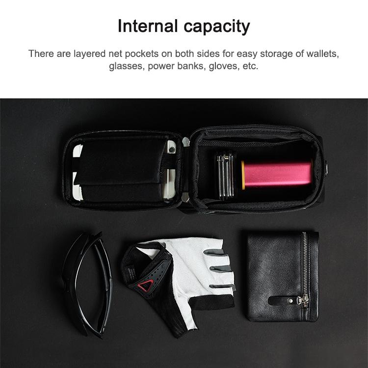 Waterproof Bike Handlebar Bag With Phone Holder - Matt Black