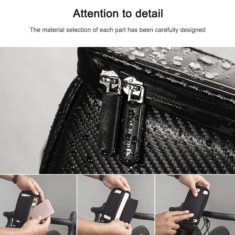 Waterproof Bike Handlebar Bag With Phone Holder - Matt Black