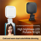 Portable Mini Clip-on Led Fill Light for Video Conferencing and Live Streaming - Pink
