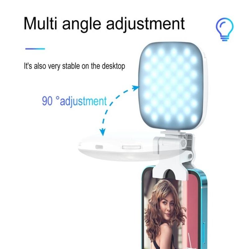 Portable Mini Clip-on Led Fill Light for Video Conferencing and Live Streaming - Pink